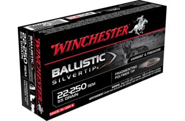 Opplanet winchester ballistic silvertip 22 250 remington 55 grain fragmenting polymer tip centerfire rifle ammo 20 rounds sbst22250b main.jpg