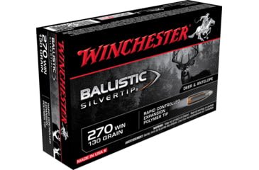 Opplanet winchester ballistic silvertip 270 winchester 130 grain fragmenting polymer tip brass cased centerfire rifle ammo 20 rounds sbst270 main.jpg