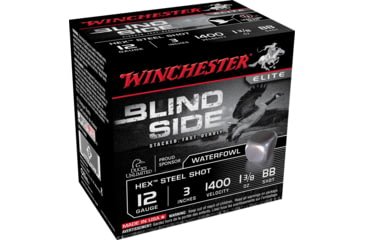 Opplanet winchester blind side 12 gauge 1 3 8 oz 3in centerfire shotgun ammo 25 rounds sbs123bb main.jpg
