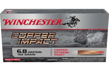 Opplanet winchester copper impact 6 8 western 160 grain accubond long range brass cased centerfire rifle ammo 20 rounds x68wlf main.jpg