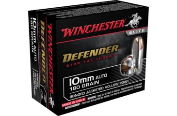 Opplanet winchester defender 10mm auto 180 grain bonded jacketed hollow point centerfire pistol ammo 20 rounds s10mmpdb main.jpg