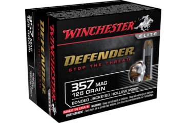 Opplanet winchester defender handgun 357 magnum 125 grain bonded jacketed hollow point brass cased centerfire pistol ammo 20 rounds s357mpdb main.jpg
