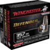 Opplanet winchester defender handgun 357 sig 125 grain bonded jacketed hollow point brass cased centerfire pistol ammo 20 rounds s357spdb main.jpg