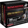 Opplanet winchester defender handgun 38 special p 130 grain bonded jacketed hollow point centerfire pistol ammo 20 rounds s38pdb main.jpg