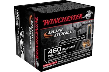 Opplanet winchester dual bond handgun 460 s w 260 grain bonded dual jacket centerfire pistol ammo 20 rounds s460swdb main.jpg