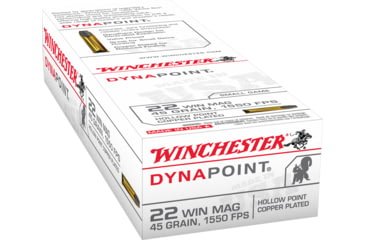 Opplanet winchester dynapoint 22 winchester magnum rimfire 45 grain copper plated hollow point rimfire ammo 50 rounds usa22m main.jpg