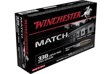 Opplanet winchester match 338 lapua magnum 250 grain boat tail hollow point centerfire rifle ammo 20 rounds s338lm main.jpg