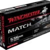 Opplanet winchester match 5 56x45mm nato 77 grain boat tail hollow point centerfire rifle ammo 20 rounds s556m main.jpg