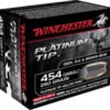 Opplanet winchester platinum tip hollow point 454 casull 260 grain platinum tip hollow point centerfire pistol ammo 20 rounds s454pthp main.jpg