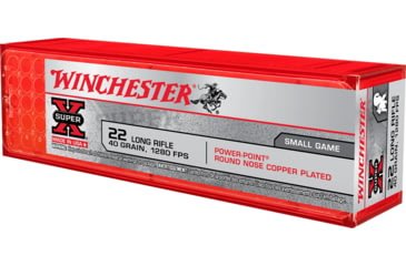 Opplanet winchester super x rimfire 22 long rifle 40 grain copper plated hollow point rimfire ammo 100 rounds x22lrpp1 main 1.jpg