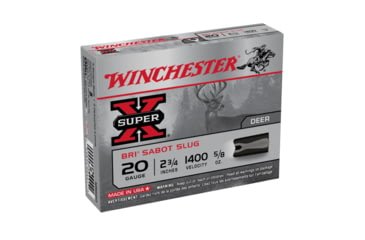 Opplanet winchester super x shotshell bri 20 gauge 5 8 oz 2 75in centerfire shotgun slug ammo 5 rounds xrs20 main.jpg