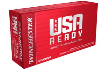 Opplanet winchester usa ready 45 acp 230 grain full metal jacket flat nose centerfire pistol ammo 50 rounds red45 main.jpg